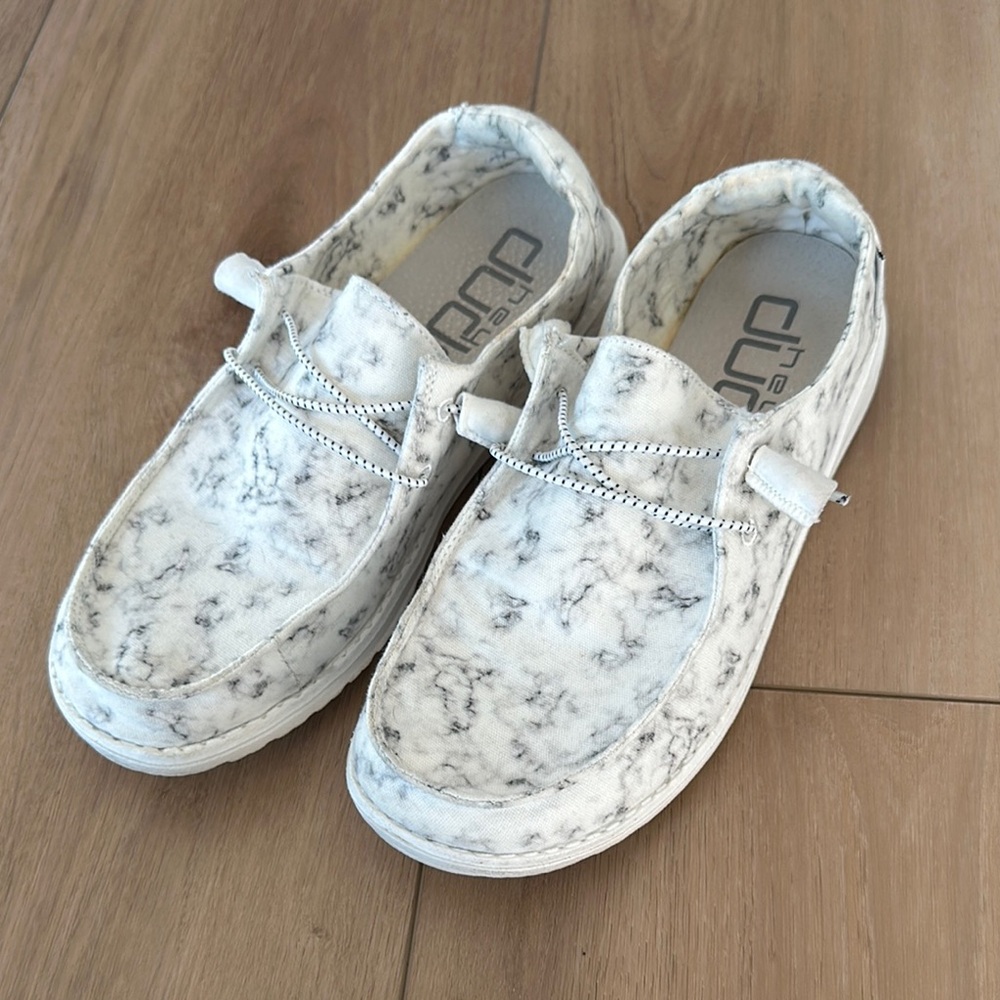 Hey Dude White Marble Shoes